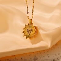 Stainless Steel Simple Style Heart Shape Pendant Necklace main image 6