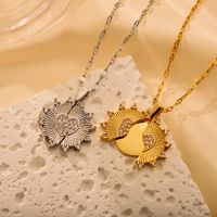 Stainless Steel Simple Style Heart Shape Pendant Necklace main image 3