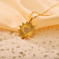 Stainless Steel Simple Style Heart Shape Pendant Necklace sku image 1