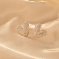 1 Pair Elegant Romantic Heart Shape Copper 18K Gold Plated Ear Studs main image 3