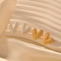 1 Par Elegante Romántico Forma De Corazón Cobre Chapados en oro de 18k Pendientes main image 5