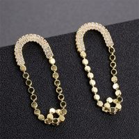 1 Pair Vacation Shiny Round Plating Inlay Copper Pearl Zircon Drop Earrings main image 9