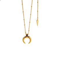 Copper 18K Gold Plated Simple Style Horns Pendant Necklace main image 4