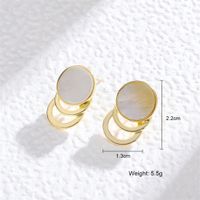 1 Pair Elegant Princess Circle Rhombus Plating Inlay Copper Opal Shell Drop Earrings sku image 1