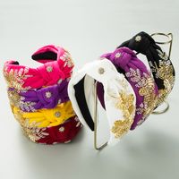 Women's Elegant Luxurious Knot Flower Cloth Beaded Inlay Artificial Crystal Hair Band main image 1