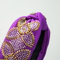 Women's Elegant Luxurious Knot Flower Cloth Beaded Inlay Rhinestones Hair Band main image 3