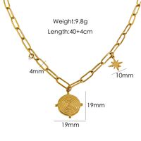 304 Stainless Steel 14K Gold Plated Hip-Hop British Style Plating Inlay Sun Tree Dollar Natural Stone Pendant Necklace main image 2