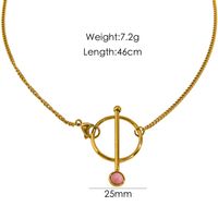 304 Stainless Steel 14K Gold Plated Hip-Hop British Style Plating Inlay Sun Tree Dollar Natural Stone Pendant Necklace sku image 1
