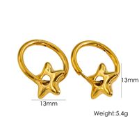 1 Pair IG Style Y2K Simple Style Star Heart Shape Flower Plating 304 Stainless Steel 14K Gold Plated Earrings sku image 1