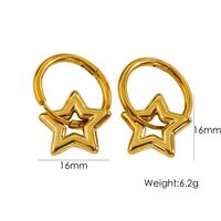 1 Pair IG Style Y2K Simple Style Star Heart Shape Flower Plating 304 Stainless Steel 14K Gold Plated Earrings sku image 2