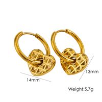 1 Pair IG Style Y2K Simple Style Star Heart Shape Flower Plating 304 Stainless Steel 14K Gold Plated Earrings sku image 4
