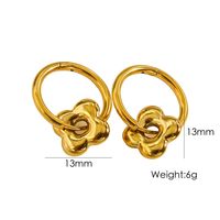 1 Pair IG Style Y2K Simple Style Star Heart Shape Flower Plating 304 Stainless Steel 14K Gold Plated Earrings sku image 7