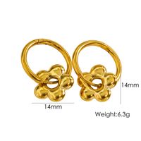 1 Pair IG Style Y2K Simple Style Star Heart Shape Flower Plating 304 Stainless Steel 14K Gold Plated Earrings sku image 8