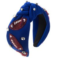 Women's Elegant Luxurious Rugby Heart Shape Knot Cloth Beaded Inlay Glass Drill Pearl Hair Band sku image 1