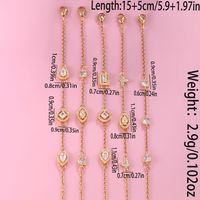 Stainless Steel Pendant Copper 304 Stainless Steel Chain 18K Gold Plated Elegant Plating Inlay Oval Water Droplets Rectangle Zircon Bracelets main image 2