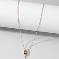 Kupfer Einfacher Stil Einfarbig Inlay Zirkon Halskette Mit Anhänger main image 6