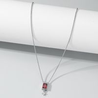 Kupfer Einfacher Stil Einfarbig Inlay Zirkon Halskette Mit Anhänger main image 5