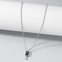Kupfer Einfacher Stil Einfarbig Inlay Zirkon Halskette Mit Anhänger main image 3
