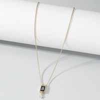 Kupfer Einfacher Stil Einfarbig Inlay Zirkon Halskette Mit Anhänger main image 7