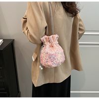 Women's Small Polyester Solid Color Classic Style String Shoulder Bag sku image 1