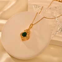 Copper Vintage Style Luxurious Classic Style Geometric Inlay Zircon Pendant Necklace main image 5