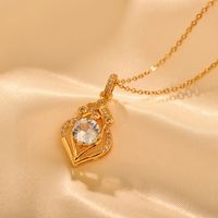 Copper Vintage Style Luxurious Classic Style Geometric Inlay Zircon Pendant Necklace main image 6