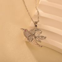 Titan Stahl Kupfer IG-Stil Einfacher Stil Glänzend Vogel Inlay Zirkon Halskette Mit Anhänger main image 5