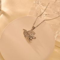 Titan Stahl Kupfer IG-Stil Einfacher Stil Glänzend Vogel Inlay Zirkon Halskette Mit Anhänger sku image 4
