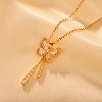 Kupfer Elegant Einfacher Stil Schmetterling Quaste Halskette Mit Anhänger main image 5