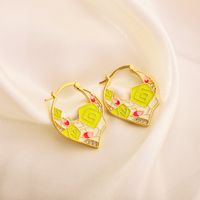 1 Pair Elegant Leaf Asymmetrical Plating Alloy 14K Gold Plated Drop Earrings sku image 1