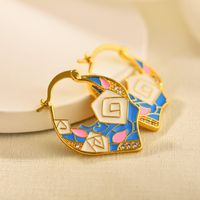 1 Pair Elegant Leaf Asymmetrical Plating Alloy 14K Gold Plated Drop Earrings sku image 2