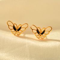 1 Pair Elegant Butterfly Copper Ear Studs main image 4