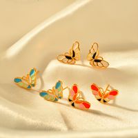 1 Pair Elegant Butterfly Copper Ear Studs main image 5