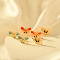 1 Pair Elegant Butterfly Copper Ear Studs main image 8