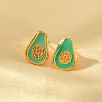 1 Pair Vacation Fruit Copper Ear Studs main image 6