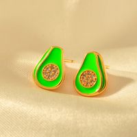 1 Pair Vacation Fruit Copper Ear Studs main image 3