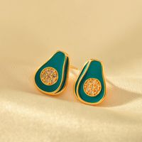1 Pair Vacation Fruit Copper Ear Studs main image 7