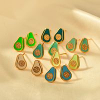 1 Pair Vacation Fruit Copper Ear Studs main image 1
