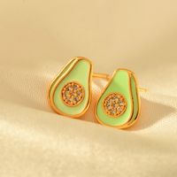 1 Pair Vacation Fruit Copper Ear Studs main image 5