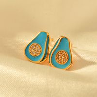 1 Pair Vacation Fruit Copper Ear Studs main image 4