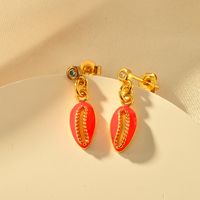 1 Pair Elegant Shell Alloy Drop Earrings sku image 1