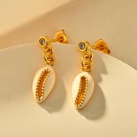 1 Pair Elegant Shell Alloy Drop Earrings sku image 4