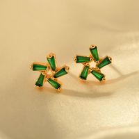 1 Pair Elegant Windmill Alloy Ear Studs main image 5