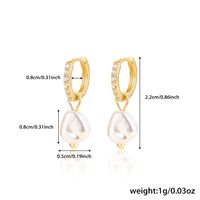 1 Pair Elegant Simple Style Geometric Plating Inlay Sterling Silver Artificial Pearls Rhinestones Drop Earrings main image 2