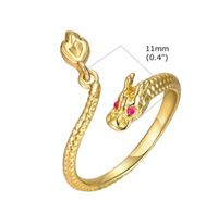 Copper Gold Plated Simple Style Plating Dragon Open Rings main image 2