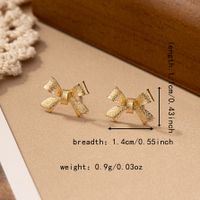 1 Pair IG Style Cute Sweet Bow Knot Plating Alloy Ear Studs main image 2