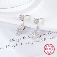1 Pair Glam Simple Style Star Plating Inlay Sterling Silver Zircon Drop Earrings main image 4