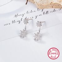 1 Pair Glam Simple Style Star Plating Inlay Sterling Silver Zircon Drop Earrings main image 3