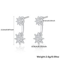 1 Pair Glam Simple Style Star Plating Inlay Sterling Silver Zircon Drop Earrings main image 2