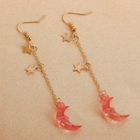 Nihaojewelry Fashion Moon Acrylic Tassel Long Earrings Wholesale Jewelry sku image 4